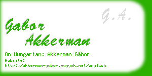 gabor akkerman business card